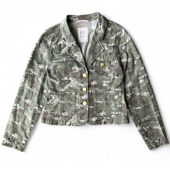 Levi Strauss Tab Twills California Limited Camo Women’s Studded Jacket Size L - Picture 1 of 8